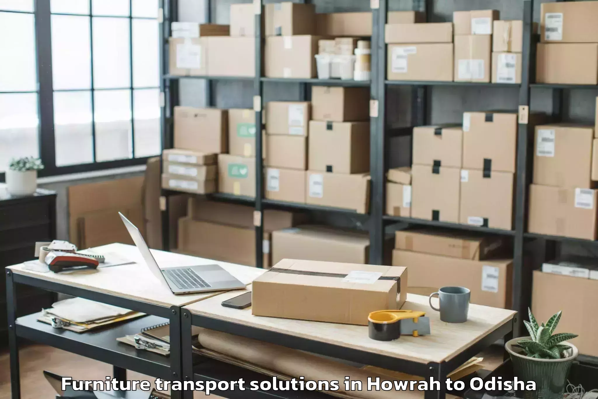 Expert Howrah to Bhawani Mall Furniture Transport Solutions